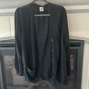 CAbi Black Open Front Cardigan